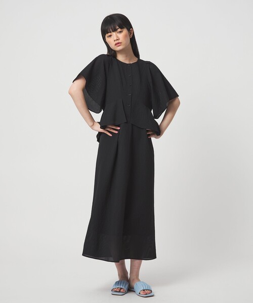 EMMEL REFINES（エメルリファインズ）の「＜EMMEL REFINES＞EM カラミタンブラー フリル ワンピース（ワンピース・レディース・ライラック/ブラック・FREE）」の15枚目の写真