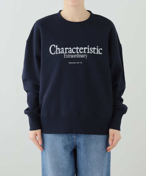 SLOBE IENA(スローブイエナ)の「Characteristic ロゴスウェット(スウェット・レディース・ネイビー/グレー・FREE)」の2枚目の写真