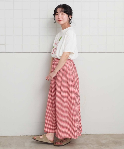 l'atelier du savon(アトリエドサボン)の「フルーツいろいろ テープ刺繍Tシャツ(Tシャツ/カットソー・レディース・ネイビー/サックスブルー/ホワイト・FREE)」の14枚目の写真