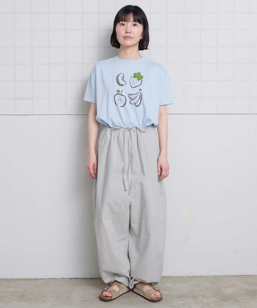 l'atelier du savon(アトリエドサボン)の「フルーツいろいろ テープ刺繍Tシャツ(Tシャツ/カットソー・レディース・ネイビー/サックスブルー/ホワイト・FREE)」の21枚目の写真