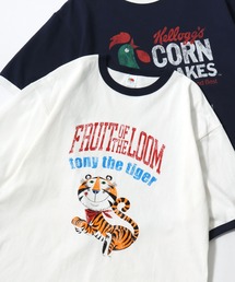 Kellogg's/ケロッグコラボ FRUIT OF THE LOOM/フルーツオブザルーム オーバーサイズ ヴィンテージプリント 半袖Tシャツ/リンガーT/レディース メンズ
