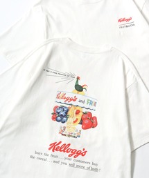 Kellogg's/ケロッグコラボ FRUIT OF THE LOOM/フルーツオブザルーム オーバーサイズ ヴィンテージプリント 半袖Tシャツ/リンガーT/レディース メンズ