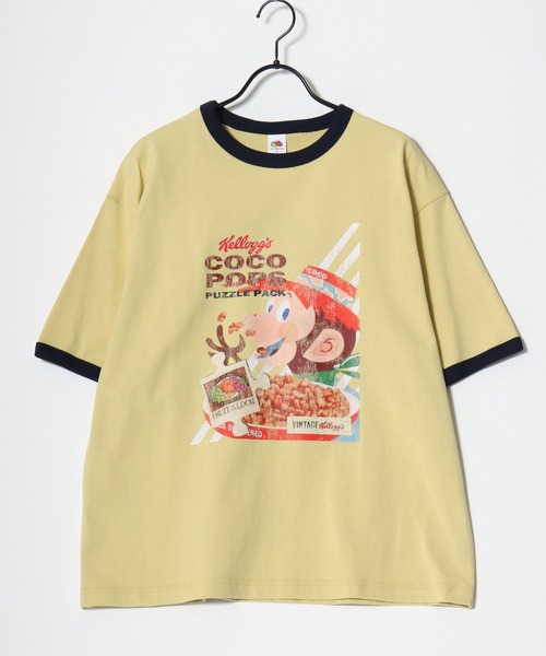 FRUIT OF THE LOOM(フルーツオブザルーム)の「Kellogg's/ケロッグコラボ FRUIT OF THE LOOM/フルーツオブザルーム オーバーサイズ ヴィンテージプリント 半袖Tシャツ/リンガーT/レディース メンズ(Tシャツ/カットソー・レディース・イエロー/ネイビー/ホワイト/ホワイト系その他/チャコールグレー・S/M/L)」の20枚目の写真