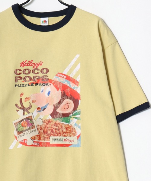 FRUIT OF THE LOOM(フルーツオブザルーム)の「Kellogg's/ケロッグコラボ FRUIT OF THE LOOM/フルーツオブザルーム オーバーサイズ ヴィンテージプリント 半袖Tシャツ/リンガーT/レディース メンズ(Tシャツ/カットソー・レディース・イエロー/ネイビー/ホワイト/ホワイト系その他/チャコールグレー・S/M/L)」の11枚目の写真