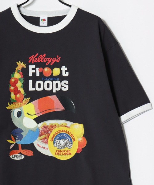 FRUIT OF THE LOOM(フルーツオブザルーム)の「Kellogg's/ケロッグコラボ FRUIT OF THE LOOM/フルーツオブザルーム オーバーサイズ ヴィンテージプリント 半袖Tシャツ/リンガーT/レディース メンズ(Tシャツ/カットソー・レディース・イエロー/ネイビー/ホワイト/ホワイト系その他/チャコールグレー・S/M/L)」の9枚目の写真