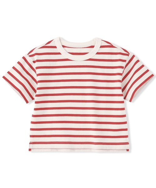 無印良品(ムジルシリョウヒン)の「ベビー あたまするっと 太番手クルーネック半袖Tシャツ(Tシャツ/カットソー・キッズ・キナリ/カーキ系/ブラウン/レッド系/ライトオレンジ系/ライトオレンジ系1/チャコールグレー/ライトグリーン系/ネイビー系・80/90/100)」の7枚目の写真