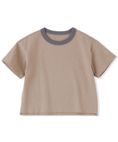 無印良品(ムジルシリョウヒン)の「ベビー あたまするっと 太番手クルーネック半袖Tシャツ(Tシャツ/カットソー・キッズ・キナリ/カーキ系/ブラウン/レッド系/ライトオレンジ系/ライトオレンジ系1/チャコールグレー/ライトグリーン系/ネイビー系・80/90/100)」の3枚目の写真