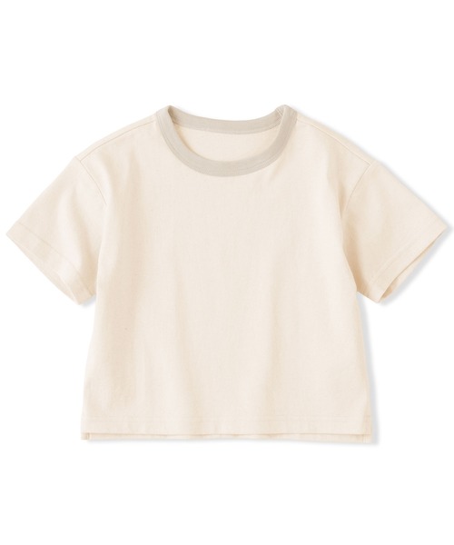 無印良品(ムジルシリョウヒン)の「ベビー あたまするっと 太番手クルーネック半袖Tシャツ(Tシャツ/カットソー・キッズ・キナリ/カーキ系/ブラウン/レッド系/ライトオレンジ系/ライトオレンジ系1/チャコールグレー/ライトグリーン系/ネイビー系・80/90/100)」の2枚目の写真