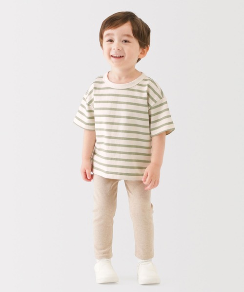 無印良品(ムジルシリョウヒン)の「ベビー あたまするっと 太番手クルーネック半袖Tシャツ(Tシャツ/カットソー・キッズ・キナリ/カーキ系/ブラウン/レッド系/ライトオレンジ系/ライトオレンジ系1/チャコールグレー/ライトグリーン系/ネイビー系・80/90/100)」の22枚目の写真