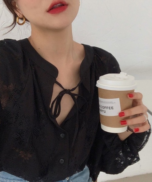 Ritzy(リッツィー)の「レースレイヤー ボリュームスリーブ ブラウス(シャツ/ブラウス・レディース・ブラック・M/S)」の14枚目の写真