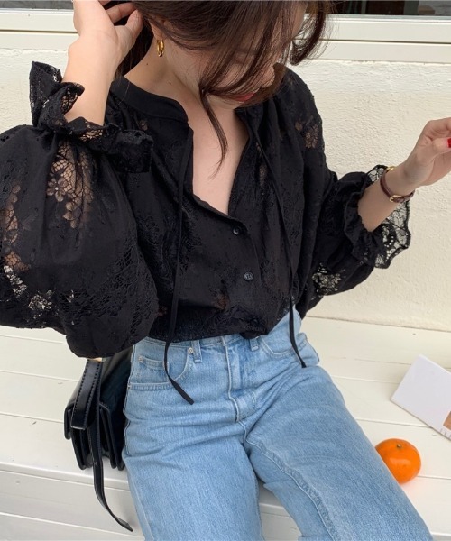 Ritzy(リッツィー)の「レースレイヤー ボリュームスリーブ ブラウス(シャツ/ブラウス・レディース・ブラック・M/S)」の15枚目の写真
