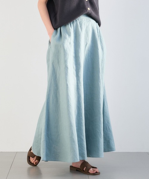 BARNYARDSTORM（バンヤードストーム）の「【『BABALOG』YouTubeご紹介アイテム】BARNYARDSTORM / リネンフレアスカート / ハンドウォッシャブル＜セットアップ対応＞（スカート・レディース・ベージュ/セージグリーン・M/S）」の17枚目の写真