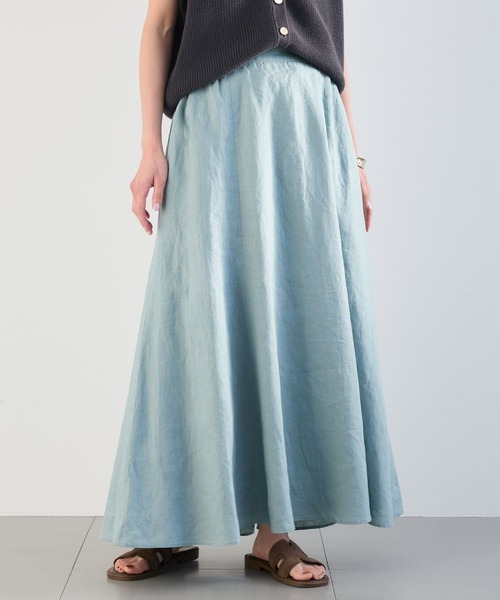 BARNYARDSTORM（バンヤードストーム）の「【『BABALOG』YouTubeご紹介アイテム】BARNYARDSTORM / リネンフレアスカート / ハンドウォッシャブル＜セットアップ対応＞（スカート・レディース・ベージュ/セージグリーン・M/S）」の7枚目の写真