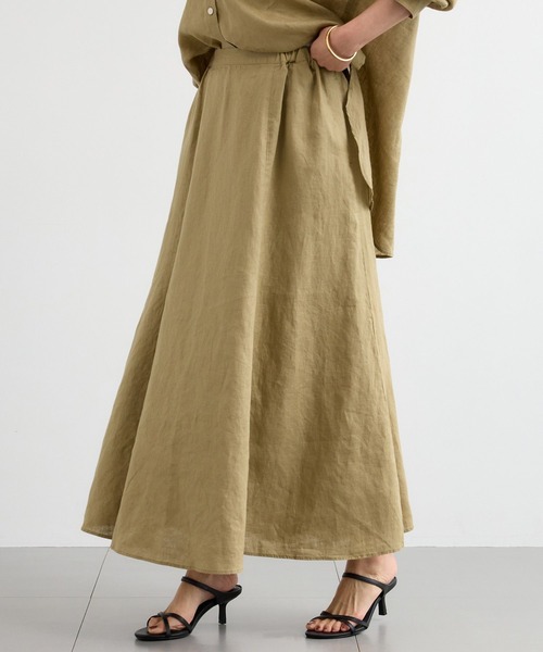 BARNYARDSTORM（バンヤードストーム）の「【『BABALOG』YouTubeご紹介アイテム】BARNYARDSTORM / リネンフレアスカート / ハンドウォッシャブル＜セットアップ対応＞（スカート・レディース・ベージュ/セージグリーン・M/S）」の10枚目の写真