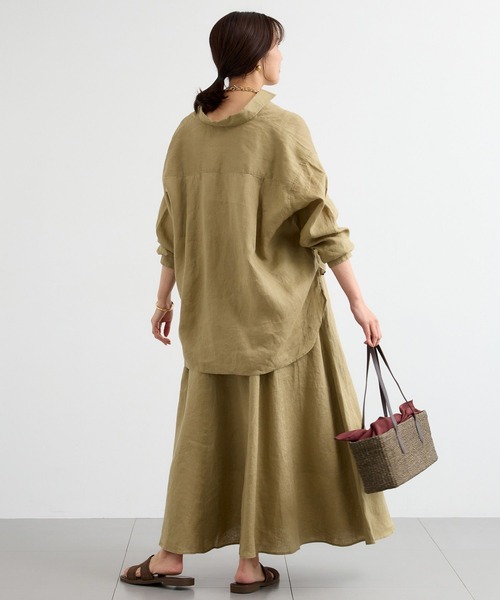 BARNYARDSTORM（バンヤードストーム）の「【『BABALOG』YouTubeご紹介アイテム】BARNYARDSTORM / リネンフレアスカート / ハンドウォッシャブル＜セットアップ対応＞（スカート・レディース・ベージュ/セージグリーン・M/S）」の14枚目の写真