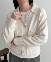 fredy emue | コットン衿付きVネックカーディガン(カーディガン/ボレロ)