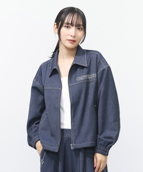 CONVERSE(コンバース)の「コンバース SYNTHETIC DENIM JACKET L シンセティックデニムジャケット(デニムジャケット・レディース・オフホワイト/ネイビー/ブラック・L/M)」の3枚目の写真
