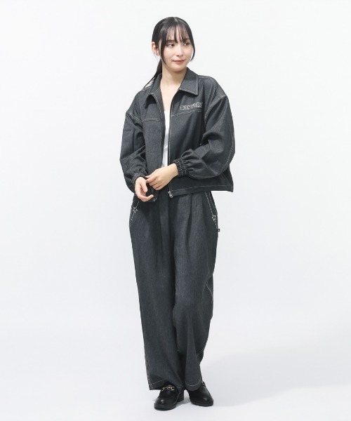 CONVERSE(コンバース)の「コンバース SYNTHETIC DENIM JACKET L シンセティックデニムジャケット(デニムジャケット・レディース・オフホワイト/ネイビー/ブラック・L/M)」の13枚目の写真