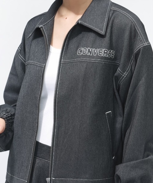 CONVERSE(コンバース)の「コンバース SYNTHETIC DENIM JACKET L シンセティックデニムジャケット(デニムジャケット・レディース・オフホワイト/ネイビー/ブラック・L/M)」の12枚目の写真