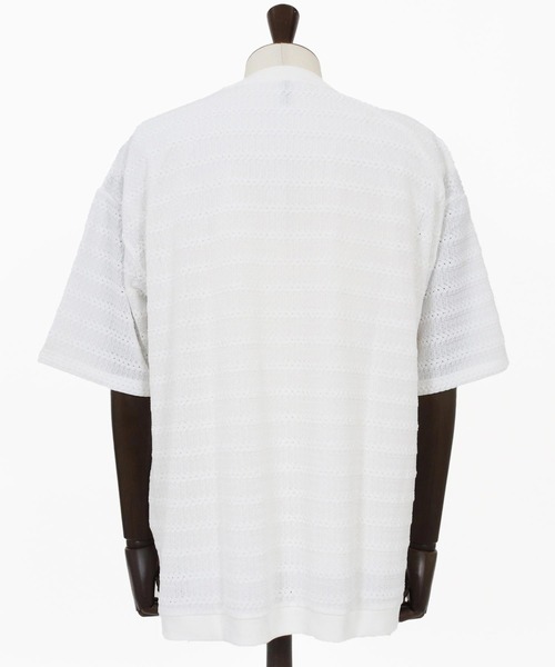 CAMBIO(カンビオ)の「mt10316- Shadow Lace Knit Tee ニットTシャツ(AI-261-013)(Tシャツ/カットソー・メンズ・ホワイト/ブラック・L/M)」の18枚目の写真