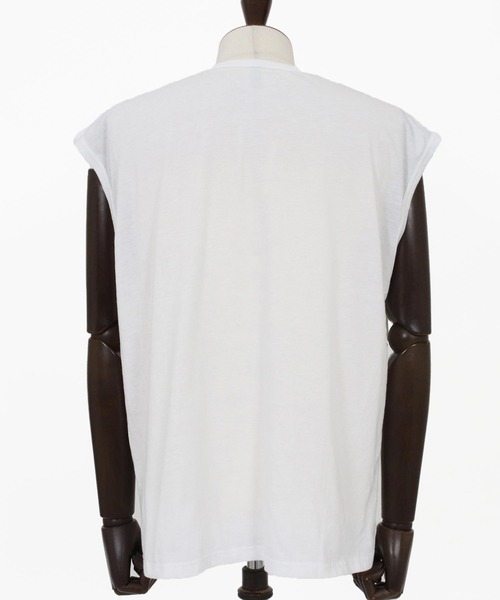 CAMBIO(カンビオ)の「mt10316- Shadow Lace Knit Tee ニットTシャツ(AI-261-013)(Tシャツ/カットソー・メンズ・ホワイト/ブラック・L/M)」の22枚目の写真
