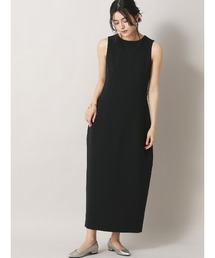 CIS. | CIS．アシンメトリックドレス ウォッシャブル ストレッチ ダブルクロス 無地(ワンピース)