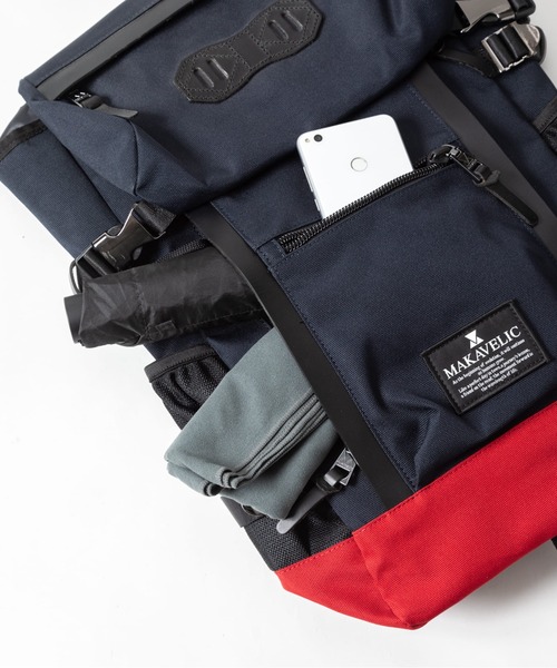 MAKAVELIC(マキャベリック)の「【MAKAVELIC】CHASE DOUBLE LINE BACKPACK(バックパック/リュック・メンズ・ブラック/ネイビー系・FREE)」の3枚目の写真