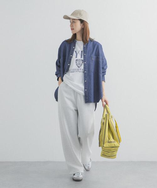 URBAN RESEARCH DOORS(アーバンリサーチドアーズ)の「デニムバンドカラーシャツ | デニムシャツ/春服/オーバーサイズ/大人カジュアル(シャツ/ブラウス・レディース・インディゴブルー/ワンウォッシュ・FREE)」の7枚目の写真