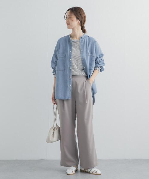 URBAN RESEARCH DOORS(アーバンリサーチドアーズ)の「デニムバンドカラーシャツ | デニムシャツ/春服/オーバーサイズ/大人カジュアル(シャツ/ブラウス・レディース・インディゴブルー/ワンウォッシュ・FREE)」の17枚目の写真