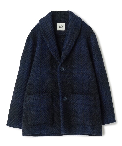 MEN'S BIGI(メンズビギ)の「《John Braniganコラボ》ショールカラーニットジャケット(ブルゾン・メンズ・ネイビー/ブラック系その他・02/03)」の2枚目の写真