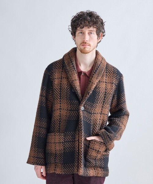 MEN'S BIGI(メンズビギ)の「《John Braniganコラボ》ショールカラーニットジャケット(ブルゾン・メンズ・ネイビー/ブラック系その他・02/03)」の6枚目の写真