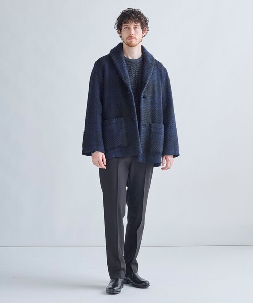 MEN'S BIGI(メンズビギ)の「《John Braniganコラボ》ショールカラーニットジャケット(ブルゾン・メンズ・ネイビー/ブラック系その他・02/03)」の10枚目の写真