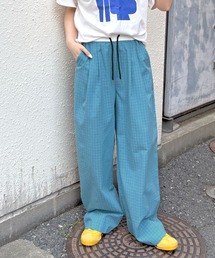 チェックワイドイージーパンツ