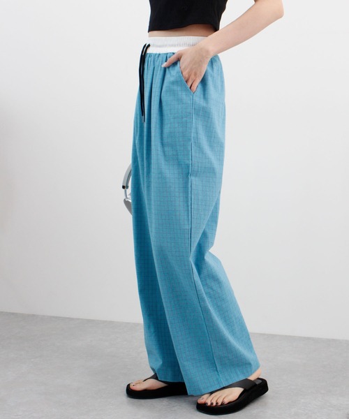 ABYS(アビス)の「チェックワイドイージーパンツ(その他パンツ・レディース・ブラウン/ブルー/ブラック/ネイビー・LARGE/MEDIUM)」の8枚目の写真