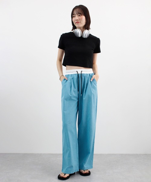 ABYS(アビス)の「チェックワイドイージーパンツ(その他パンツ・レディース・ブラウン/ブルー/ブラック/ネイビー・LARGE/MEDIUM)」の9枚目の写真