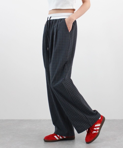 ABYS(アビス)の「チェックワイドイージーパンツ(その他パンツ・レディース・ブラウン/ブルー/ブラック/ネイビー・LARGE/MEDIUM)」の16枚目の写真