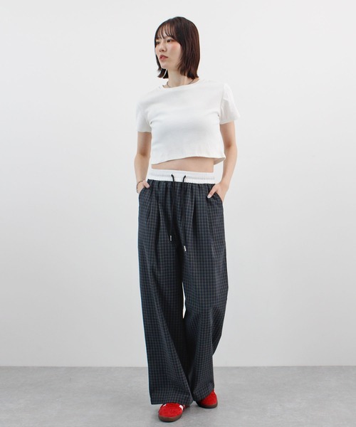 ABYS(アビス)の「チェックワイドイージーパンツ(その他パンツ・レディース・ブラウン/ブルー/ブラック/ネイビー・LARGE/MEDIUM)」の21枚目の写真
