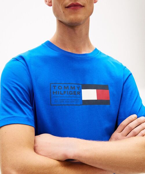 TOMMY HILFIGER(トミーヒルフィガー)の「ブランドラブテキストボックスTシャツ(Tシャツ/カットソー・メンズ・ホワイト/マルチ/ブルー・LARGE/X-LARGE/SMALL/MEDIUM)」の4枚目の写真