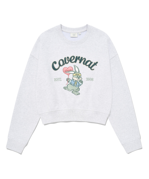 COVERNAT WOMAN(カバーナットウーマン)の「ウィメンズクロップクローバーニ刺繍スウェットヘザーグレー(スウェット・レディース・その他・WS/WM)」の2枚目の写真