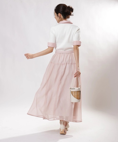 JUSGLITTY（ジャスグリッティー）の「リネンライクシアースカート（スカート・レディース・サックスブルー/ピンク/ベージュ・0/1/2）」の7枚目の写真