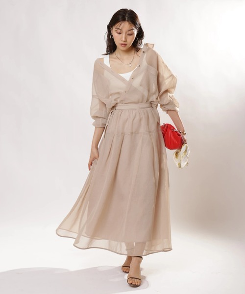 JUSGLITTY（ジャスグリッティー）の「リネンライクシアースカート（スカート・レディース・サックスブルー/ピンク/ベージュ・0/1/2）」の20枚目の写真