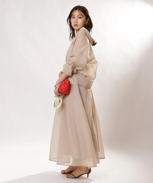 JUSGLITTY（ジャスグリッティー）の「リネンライクシアースカート（スカート・レディース・サックスブルー/ピンク/ベージュ・0/1/2）」の21枚目の写真