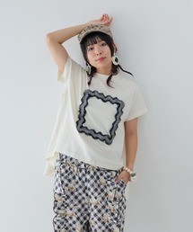 フレームデザインTシャツ laides