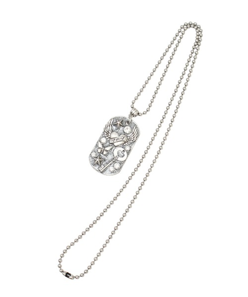 X-girl（エックスガール）の「DECORATIVE DOG TAG NECKLACE（ネックレス・レディース・シルバー・ONE SIZE）」の10枚目の写真