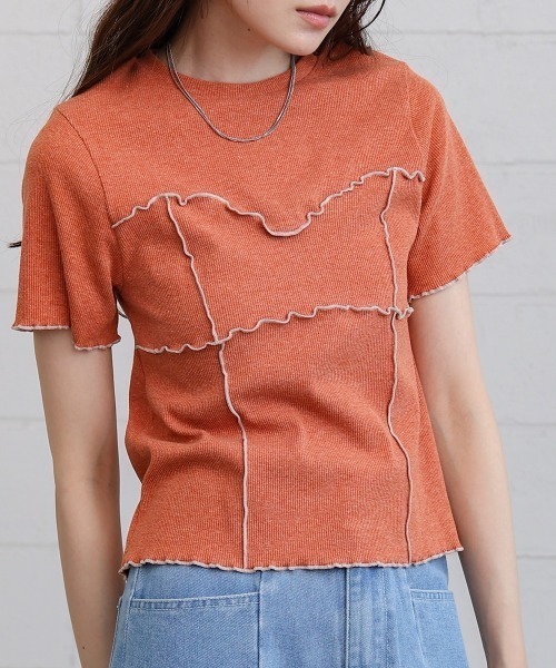 Bab（バブ）の「ビスチェライク配色メロウカットソー（Tシャツ/カットソー・レディース・ブラック/アイボリー/レッド/チャコールグレー・FREE）」の15枚目の写真