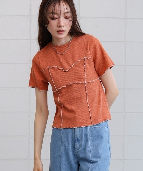 Bab（バブ）の「ビスチェライク配色メロウカットソー（Tシャツ/カットソー・レディース・ブラック/アイボリー/レッド/チャコールグレー・FREE）」の18枚目の写真