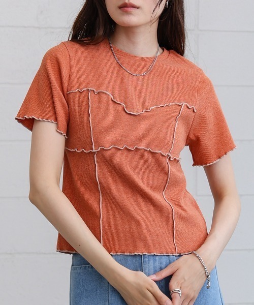 Bab（バブ）の「ビスチェライク配色メロウカットソー（Tシャツ/カットソー・レディース・ブラック/アイボリー/レッド/チャコールグレー・FREE）」の19枚目の写真