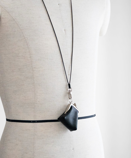 SENTI センティ / SHRINK LEATHER MINI ”GAMAGUCHI'' NECK STRAP