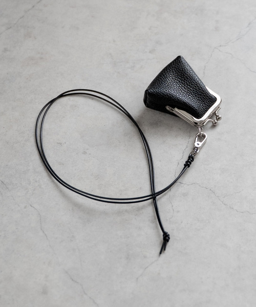 SENTI センティ / SHRINK LEATHER MINI ”GAMAGUCHI'' NECK STRAP