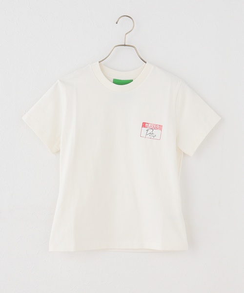 B.C STOCK（ベーセーストック）の「【WEB＋一部店舗限定】MY NAME IS PETER (W)STICKER T-SHIRTS（Tシャツ/カットソー・レディース・ブラック/ホワイト・FREE）」の2枚目の写真